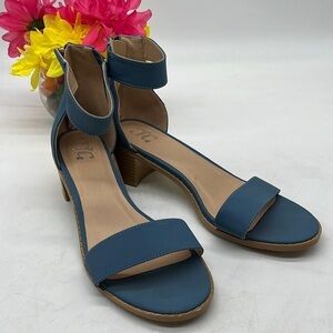 JG Blue ankle strap low heeled sandals MCH4324E